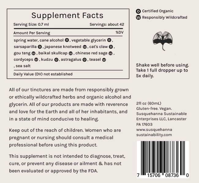 Lyme Formula Cat's Claw, Cordyceps, Astragalus, Sarsaparilla